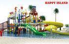 Custom 12.5m Galvanized Steel Pool Water Slides For Amusement Park