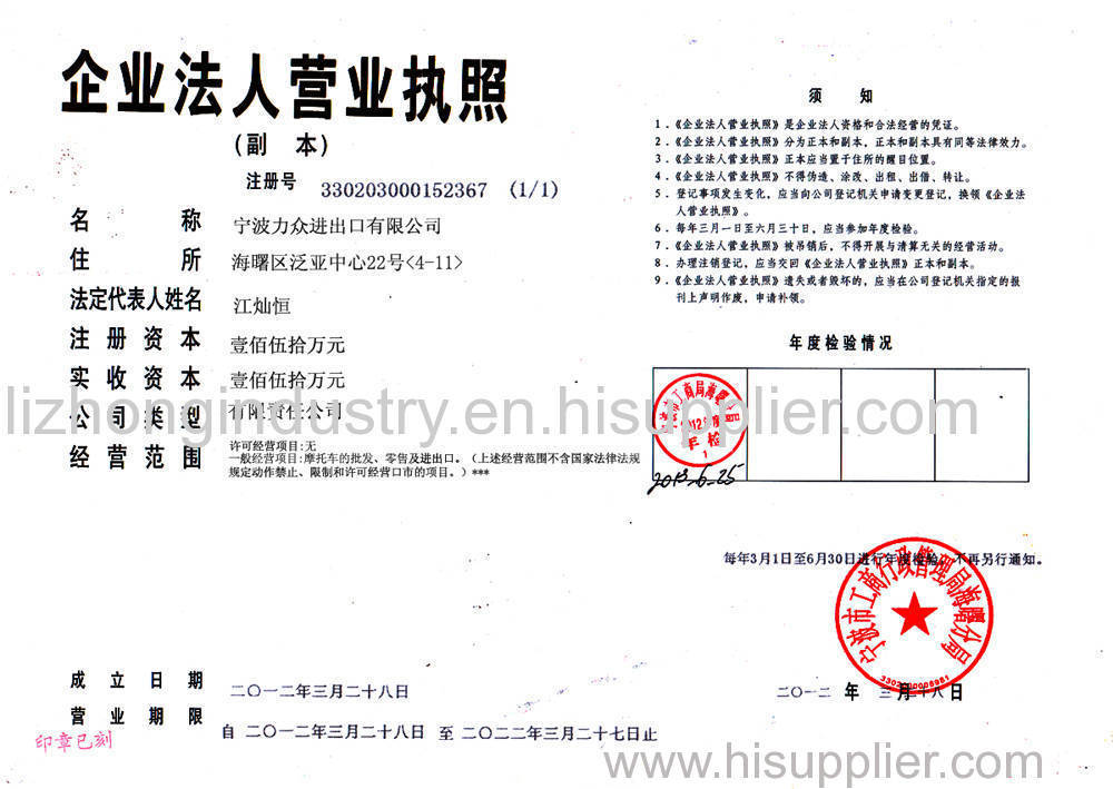 Certification for Company Registration
