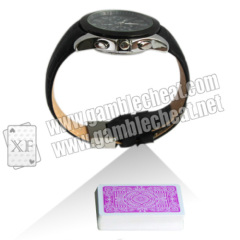 Black Leather Strap Wrist Watch Spy Camera Poker Scanner For Side - Marks Playing Cards