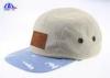 Wholesale Fashion 5 Panel Camp Cap In Corduroy Fabric and Leather Patch On Front