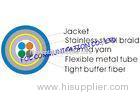 Optical Fiber Cable 4core With Flexible Metal Tube and Braid For CATV