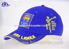 6 Panel Brushed Cotton Embroidery Custom Baseball Caps With Sri Lanka Cricket Logo