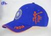 Breathable 6 Panel Cotton 3D Embroidery Baseball Cap With India Cricket Logo