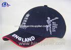 Washed 100% Cotton 6 Panel Sandwich Baseball Cap With England Cricket Logo