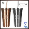 Best sale delicate single/double 304 stainless steel tumbler with stainless steel straw