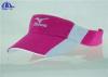 Pink and White Polyester Women Summer Sun Visor Hats With Relective Printing Logo