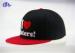 Black and Red 100% Cotton Woven 3D Embroidery Baseball Caps / Snapback Cap