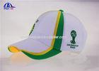 White Polyester Custom Baseball Caps With Fifa World UP Brasil Logo for College Students