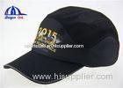 Black / Grey 100% Polymesh Sports Baseball Hat / Cap With Transfer Printing
