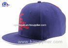 Flat Embroidery Hard Visor Snapback Baseball Caps with Plastic Back Closure