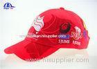 10x10 Brushed Red Cotton Embroidered Baseball Caps / Cool Baseball Cap