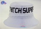 White 100% Cotton Printed Bucket Hats With Printing Logo On Crown