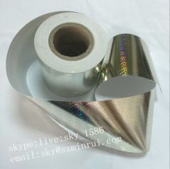 Gold Pattterns Fragile Holographic Destructive Vinyl Hologram Sesurity Sticker Materials