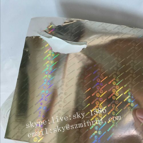 New Design Hologram Destructible Sticker Vinyl for Security Warranty Void Eggshell Label Material Paper