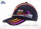 6 Panel Polyester Racing Baseball Caps Custom Baseball Hats With fFlat Embroidery