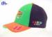 Embroidered Cool Baseball Caps / Custom Baseball Hats Green Orange Black