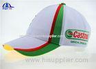 White Adjustable Baseball Caps / Racing Baseball Hat With 3D Embroidered