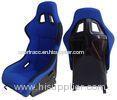 Fabric + Blk Fiber Glass Bucket Racing Seats With Belt Harness Holes