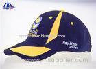Breathable 100% Polyester Woven Racing Baseball Caps With Flat Embroidery Logo