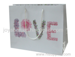 High quality design coated art paper bag for gift packaging in offset printing