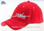 Red Flat Embroidery Fitted Embroidered Baseball Caps Breathable and Comfortable