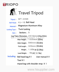 TRIOPO digital tripod kit aluminium alloy tripod travel tripod and Marco tripod