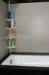 White Powder Coated Tube Corner Shelf for Bathroom Plastic Shower Shelves