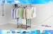 Steel Folding Metal Clothes Rack with Wheels / Cloth Hanger Telescopic Clothing Racks