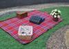 Unique Red Check Acrylic red and blue plaid picnic blanket For Self - driving Travel