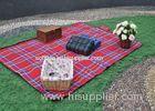 Unique Red Check Acrylic red and blue plaid picnic blanket For Self - driving Travel