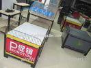 Yellow Supermarkets SPCC / PVC Plate Metal Promotional Table 1008070mm