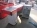 White Retail Check Out Counters Cashier Counter Table With Red Top Table 1800L*1000W*850H