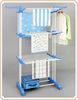 Extendable Steel Folding Clothes Rack Stand with Shelves for Towels and Storage Box