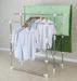 Three Bar Adjustable Telescoping Clothes Rack / Mobile Stand Folding Clothes Drying Rack