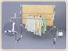 Foldable Standing Telescopic Clothes Rack with Stainless Steel Pipe for Home Bedroom