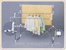 Foldable Standing Telescopic Clothes Rack with Stainless Steel Pipe for Home Bedroom