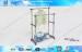 Outdoor Floor Standing Double Pole Clothes Rack / Metal Drying Rack with Casters