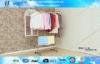 Sliding Single Pole Portable Clothes Drying Rack Bedroom Use with Metal Pipe