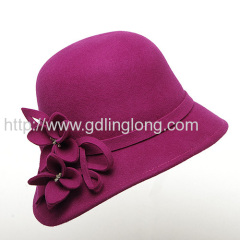 New European style cloche church hats wholesale wool felt hats for lady