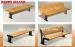 Hard Solid Outdoor Garden Benches Wood Leisure Chair With Iron Legs