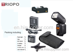 TRIOPO camera flash light speedlite with li battery and AA battery case wireless function flash gun