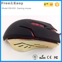 Adjustable 2000 DPI Optical 6D Gaming Mouse with Multicolor Breath LED Light