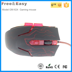 Adjustable 2000 DPI Optical 6D Gaming Mouse with Multicolor Breath LED Light