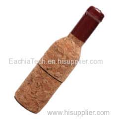 Red Wine Bottle Pen Drive in Wood