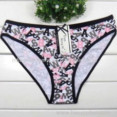 2015 New printed brief soft lady bikini stretch cotton women underwear lady boyshort lady panties lingerie intimate