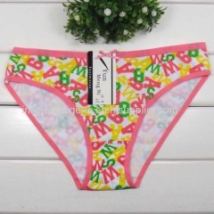 2015 New printed brief soft lady bikini stretch cotton women underwear lady boyshort lady panties lingerie intimate