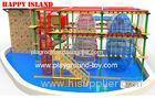 Galvanized Steel Home Park Adventure Playground Ropes / Solid Wood