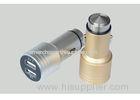 2400mA 12V 24V Metallic Dual USB Iphone Car Charger For Tablet