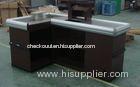 Customized Hyper Market Cashier Counter Desk With PVC Angle