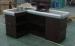 Customized Hyper Market Cashier Counter Desk With PVC Angle